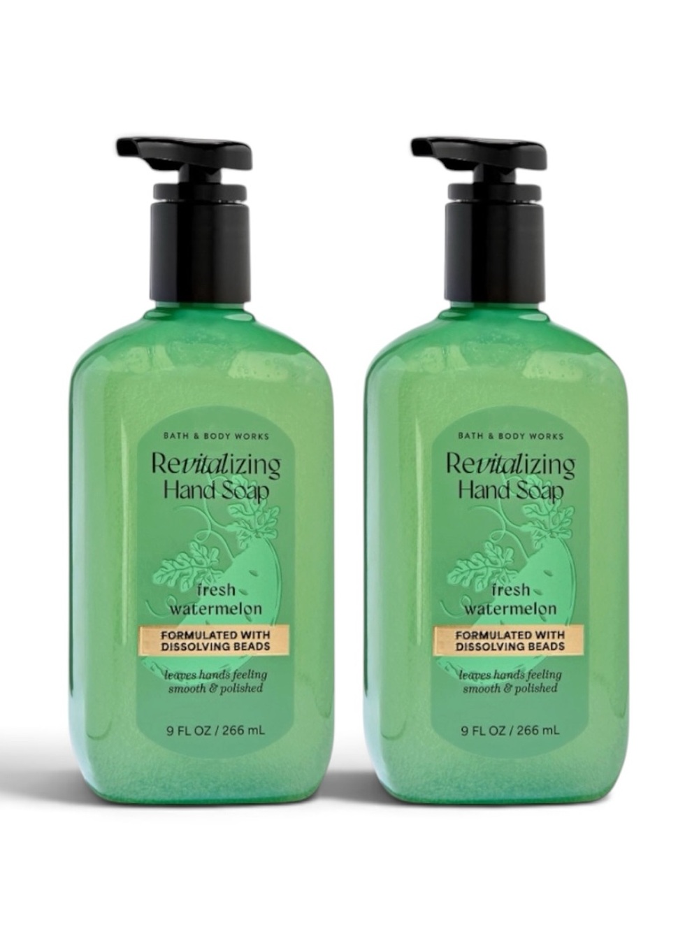 2X Bath & Body Works FRESH WATERMELON Revitalizing Gel Hand Soap 9 fl oz Set